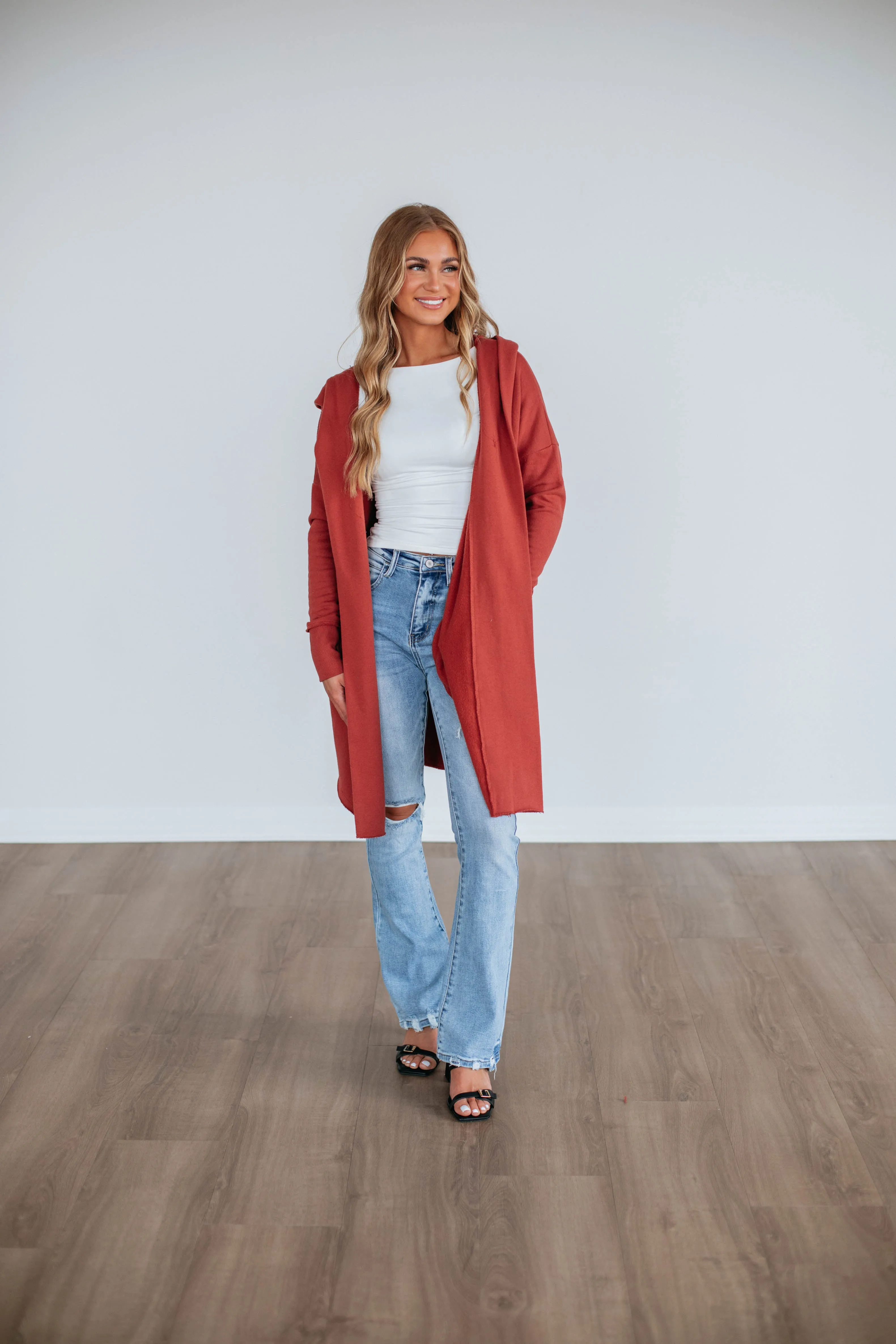 Rebekah Cardigan - Dusty Red