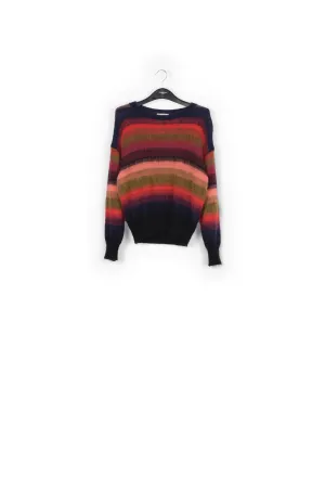 Red, pink and blue stripped knit