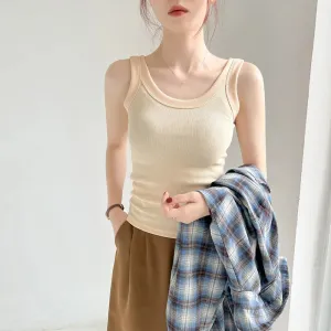 Ribbed Knit Tank Top for  Women Off Shoulder Crop Tops Basic Casual Y2k Sport Tank Top