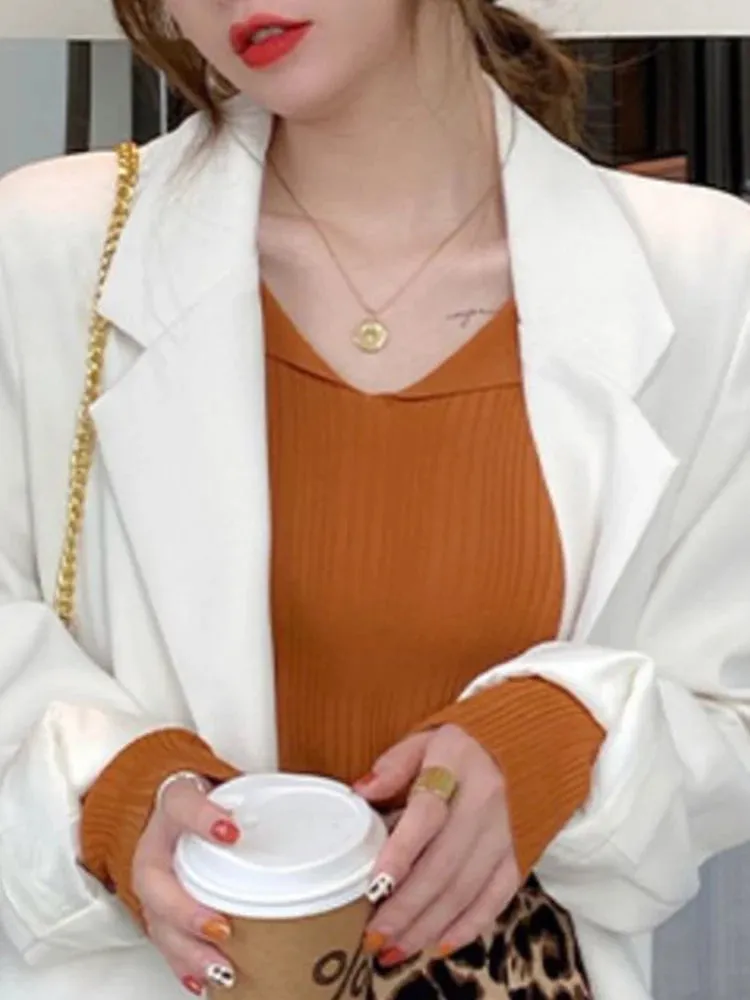 Ribbed V-neck Sweater