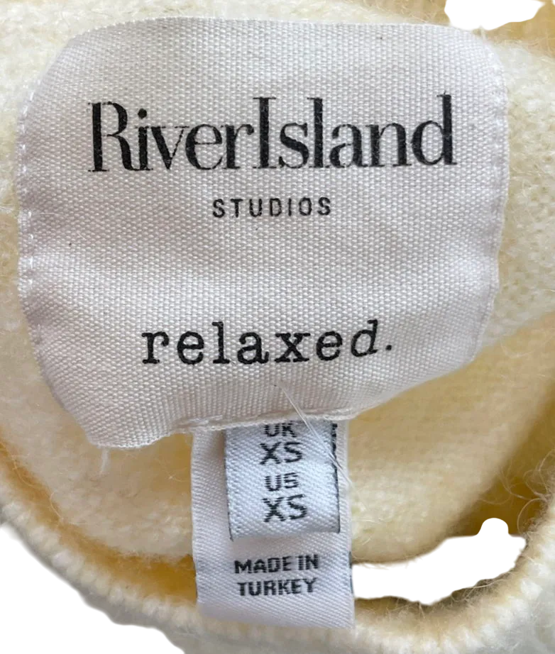River Island Yellow Side Split Jumper UK XS