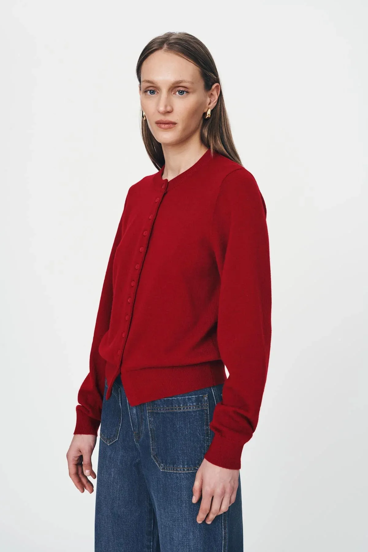 Rowie the Label Maeve Merino Knit Cardigan - Rust Red
