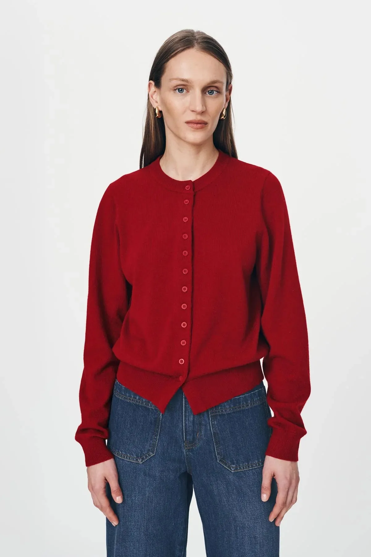 Rowie the Label Maeve Merino Knit Cardigan - Rust Red