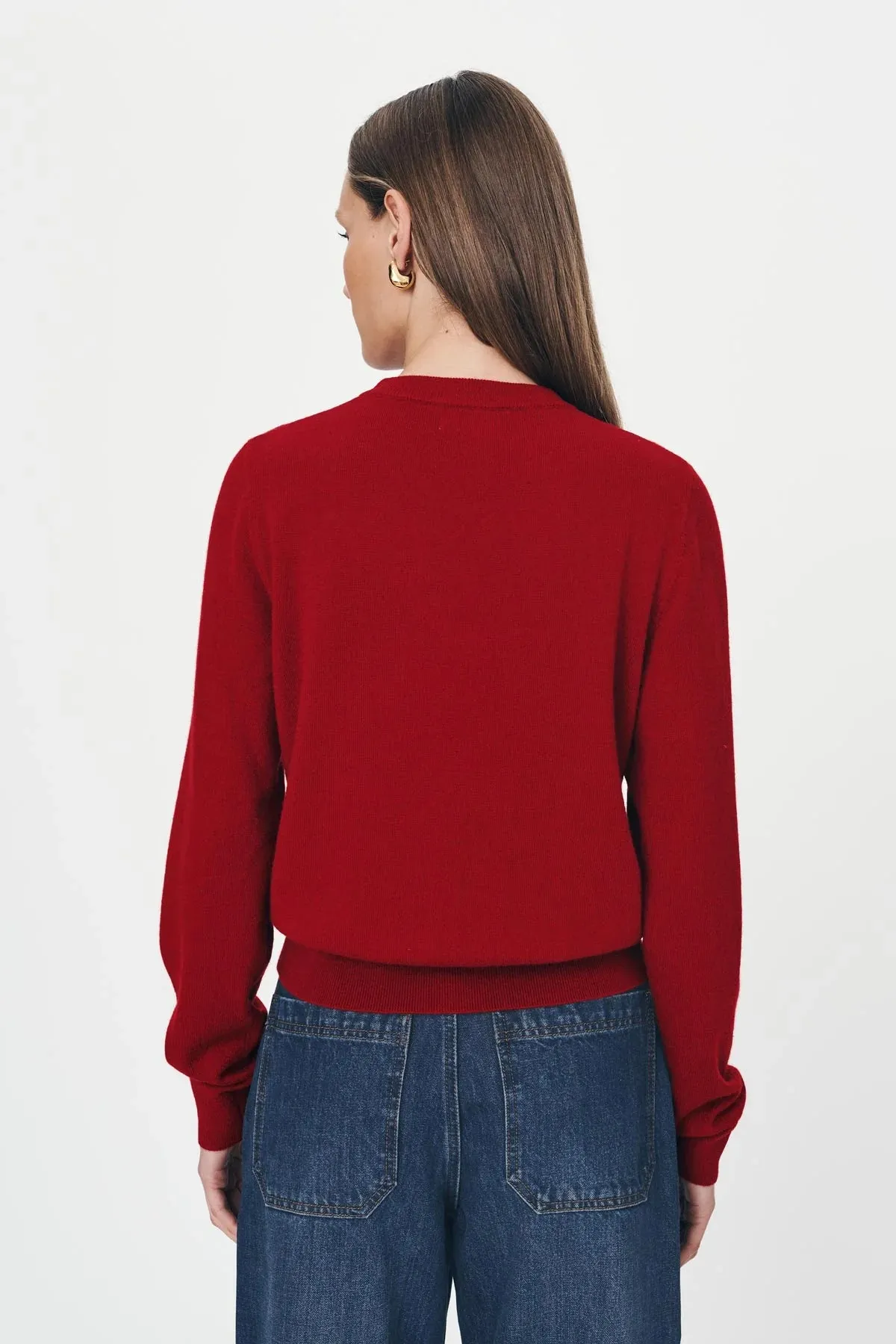 Rowie the Label Maeve Merino Knit Cardigan - Rust Red