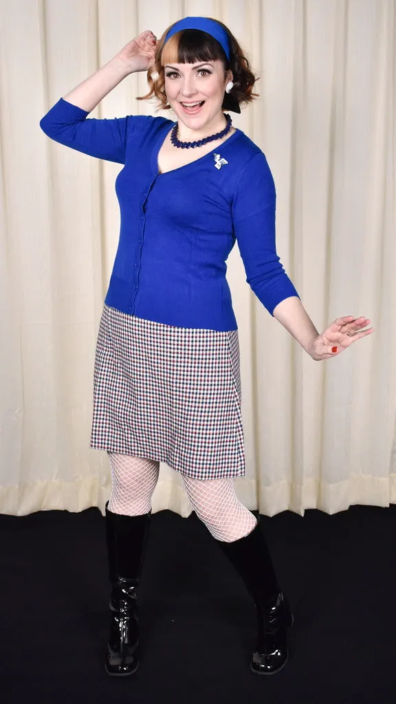 Royal Blue V Neck Cardigan