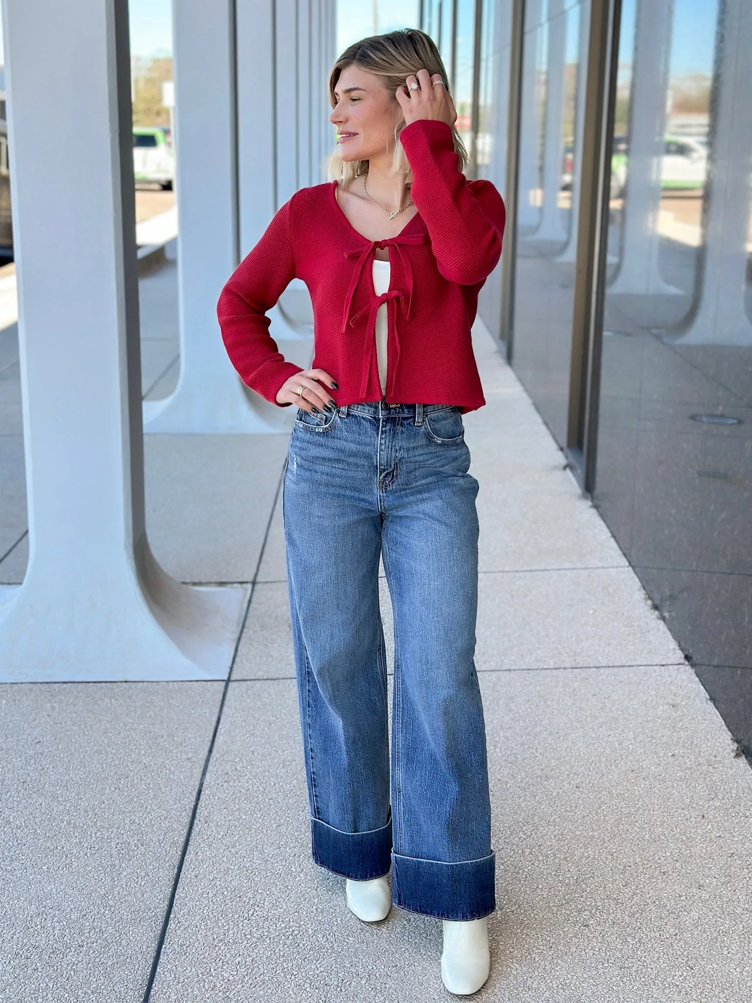 Ruby Bow Tie Cardigan