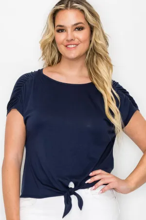 RUCHED TIE FRONT