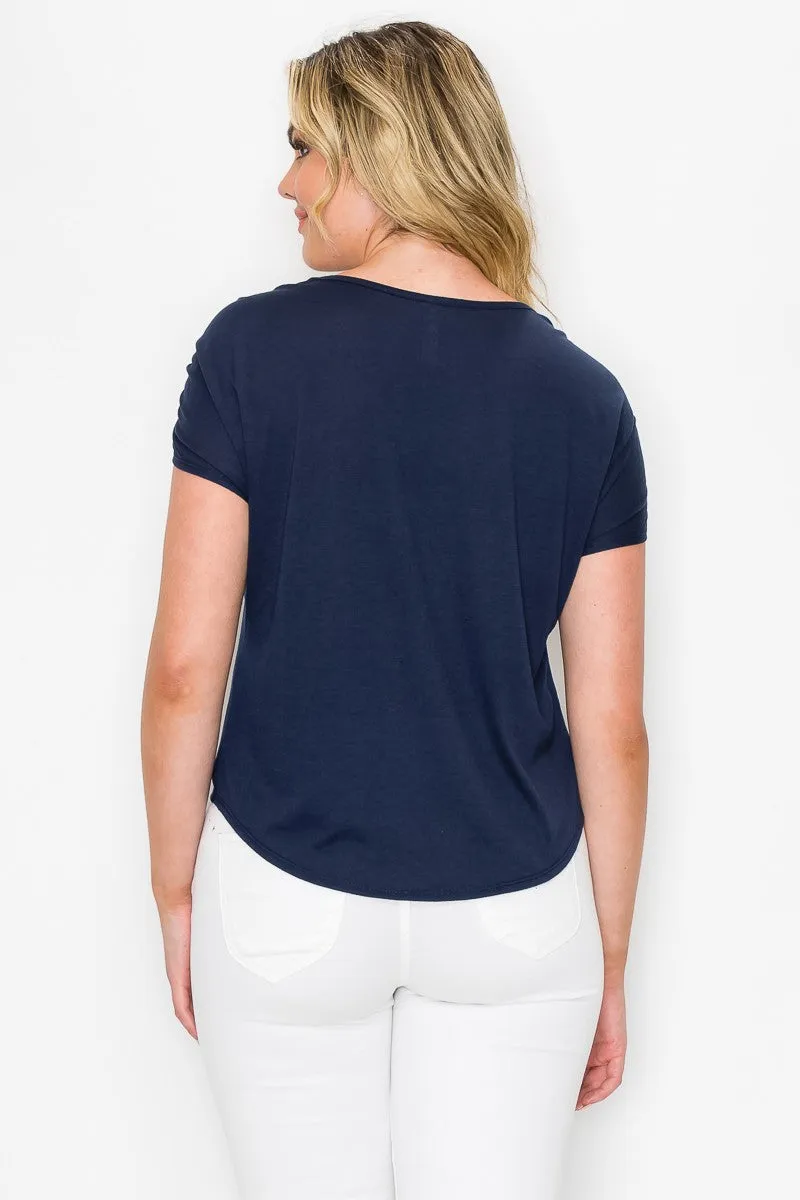 RUCHED TIE FRONT