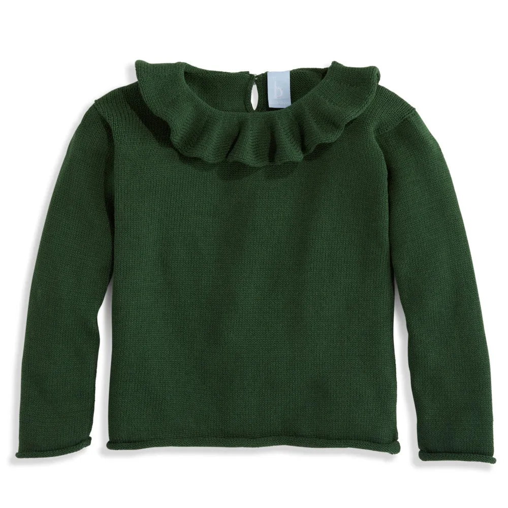 Ruffle Neck Pullover -- Hunter