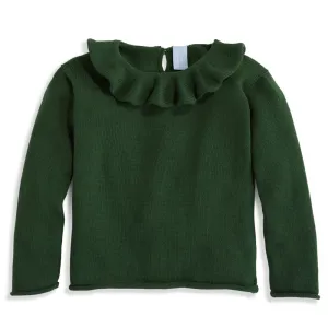 Ruffle Neck Pullover -- Hunter