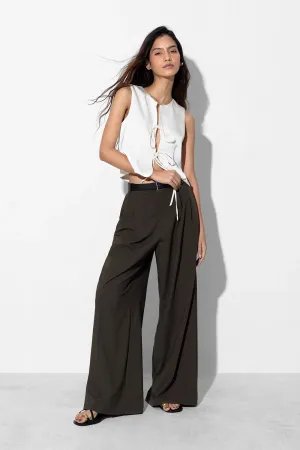 Satin Front Tie Top