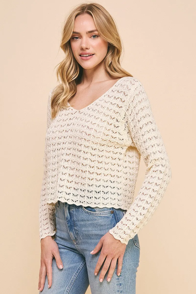 Scalloped Hem Sweater