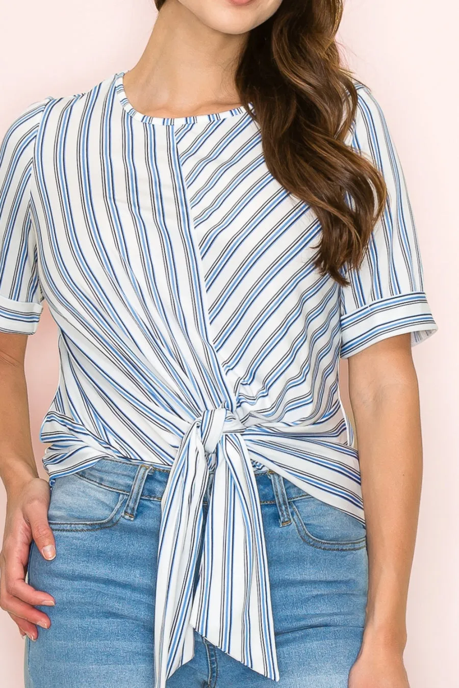 SCOOP NECK SIDE TIE FRONT TOP