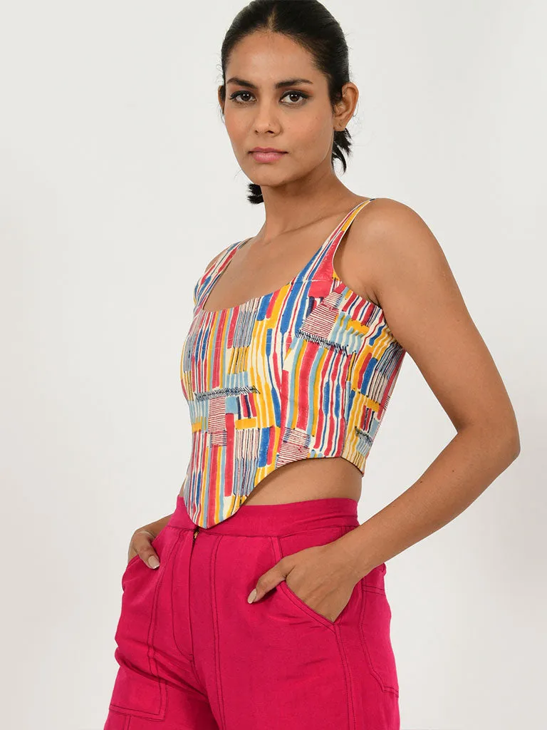 Scribble Linen Corset