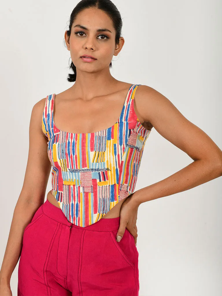 Scribble Linen Corset