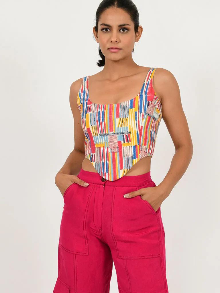 Scribble Linen Corset