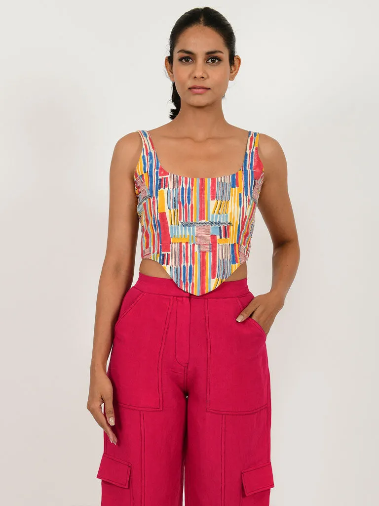 Scribble Linen Corset