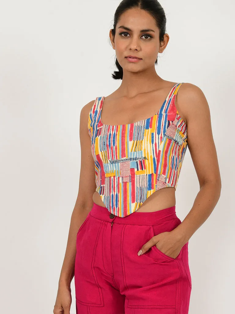 Scribble Linen Corset