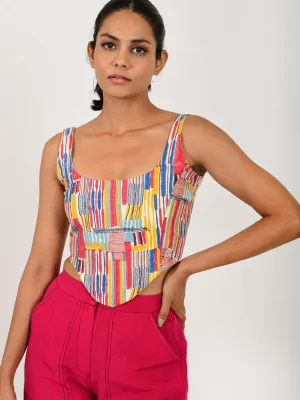 Scribble Linen Corset