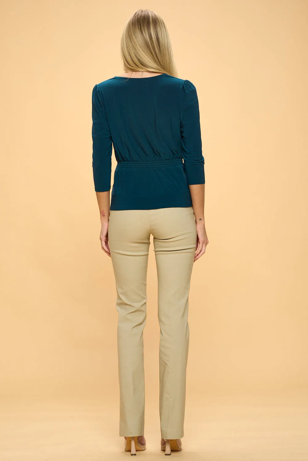 SELF TIE FASHION TEE BLOUSE