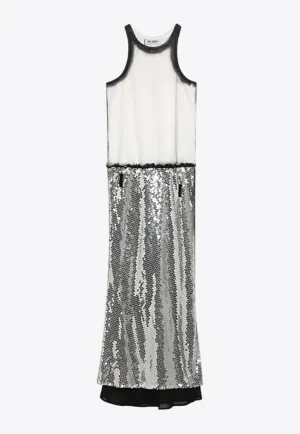 Sequin-Embellished Midi Dress