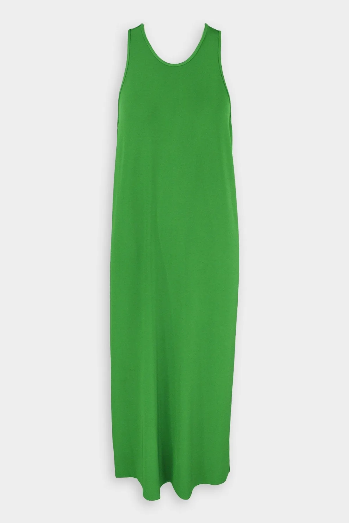 Serpentine Jersey Tank Dress in Leaf Green
