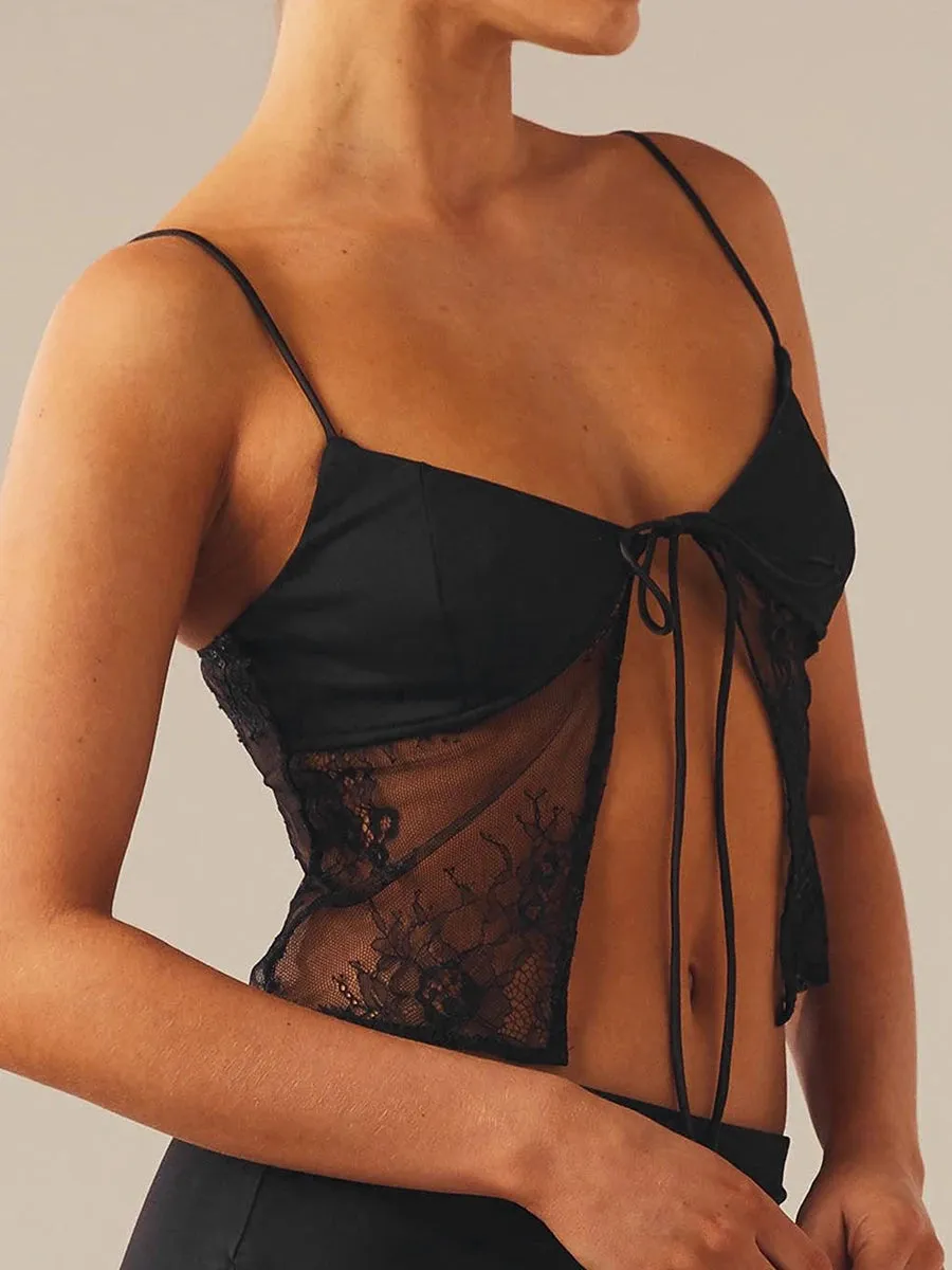 Sexy Tie Front Camisole Top