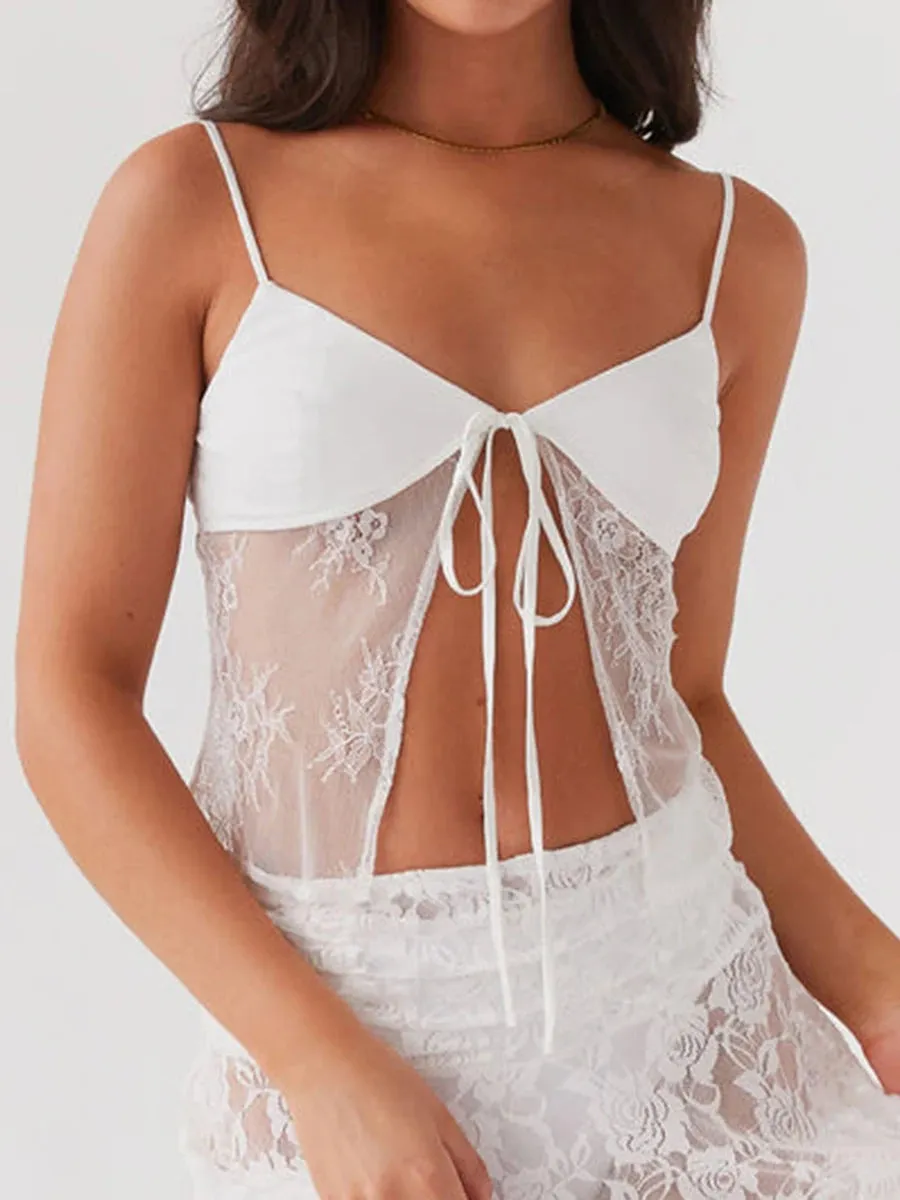 Sexy Tie Front Camisole Top
