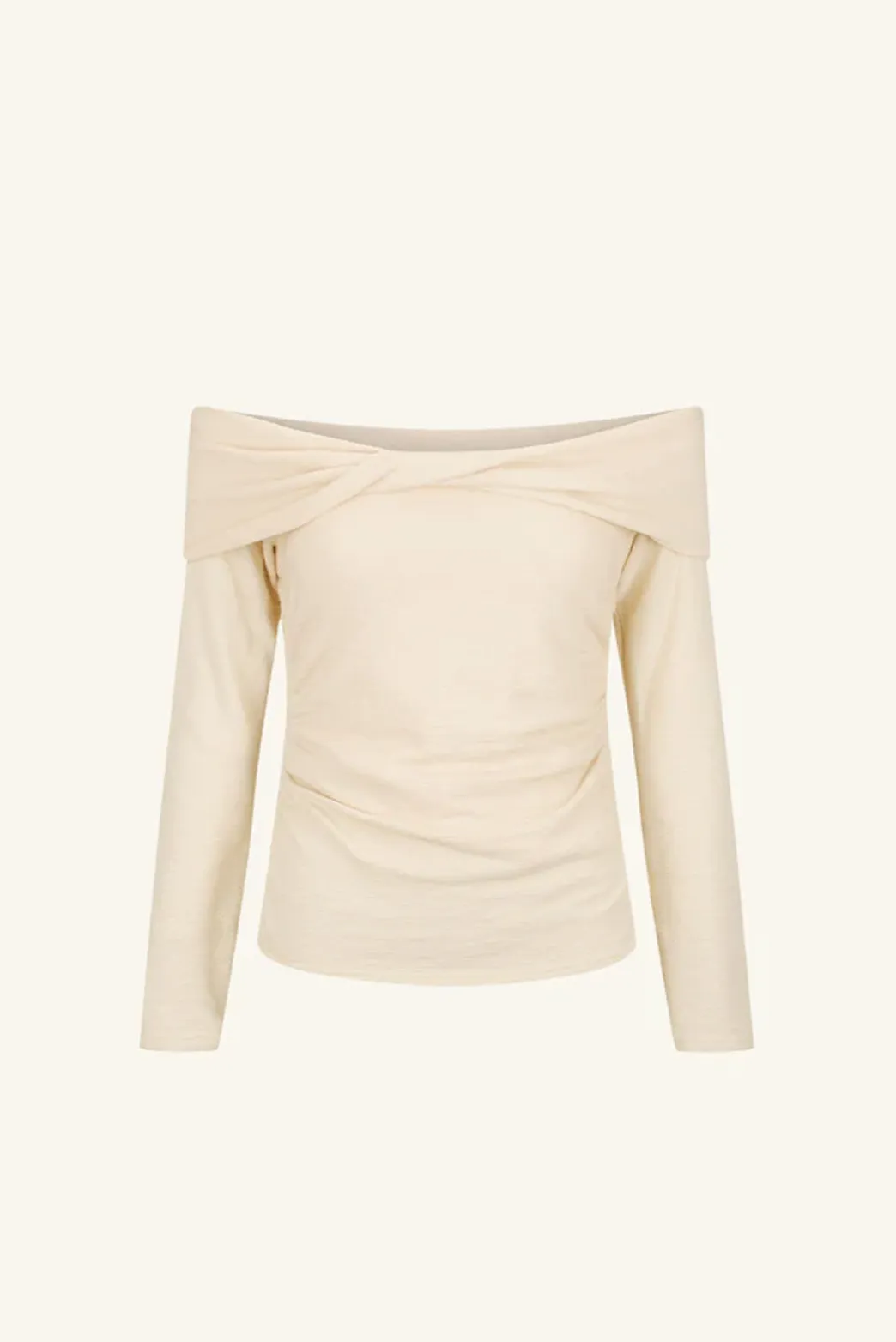 SHONA JOY Beau Off Shoulder Twist Front Top - Macadamia