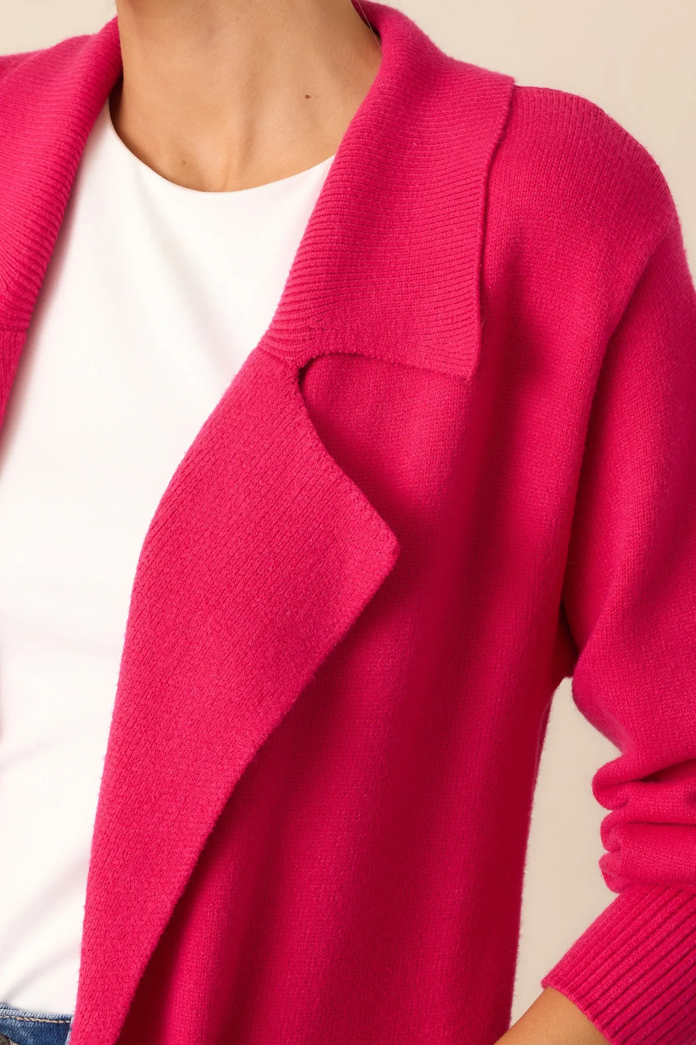 Shopping Around Hot Pink Longline Cardigan
