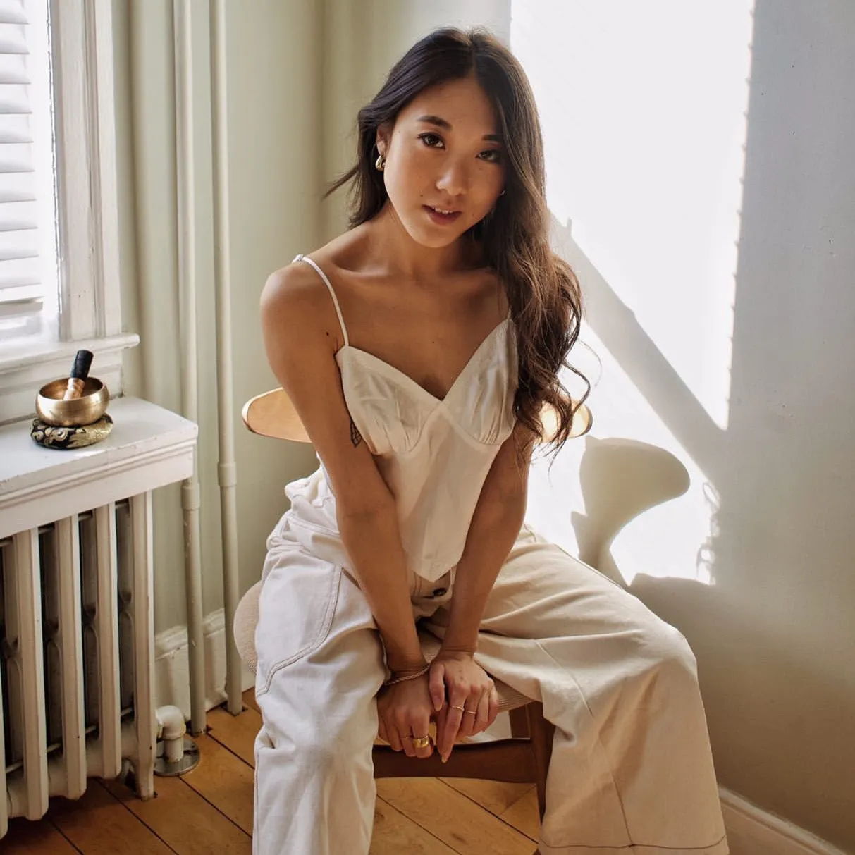 Silky Back Tie Top