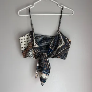Silky Tie Crop Tank Top