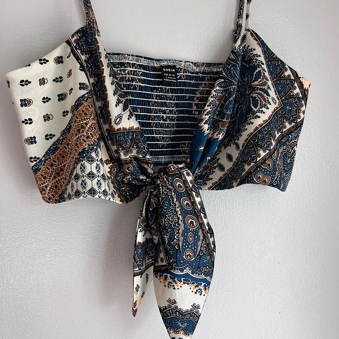 Silky Tie Crop Tank Top
