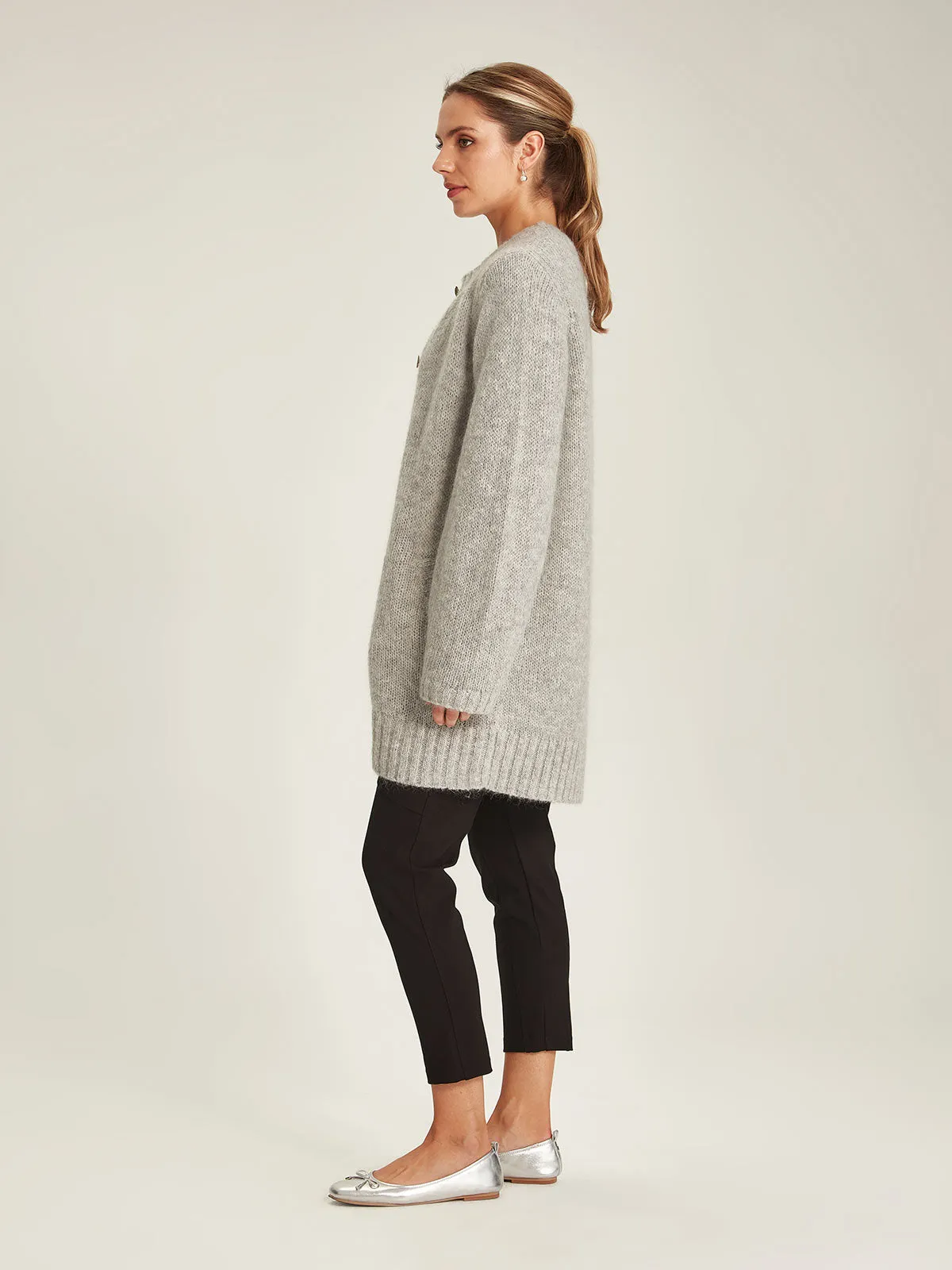 Sills Elk Cardigan - Silver Birch