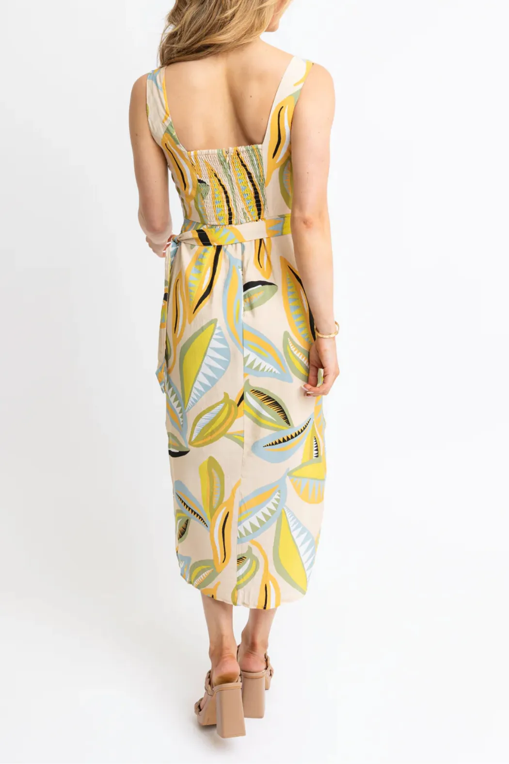 S/L Wrap Front Midi Dress