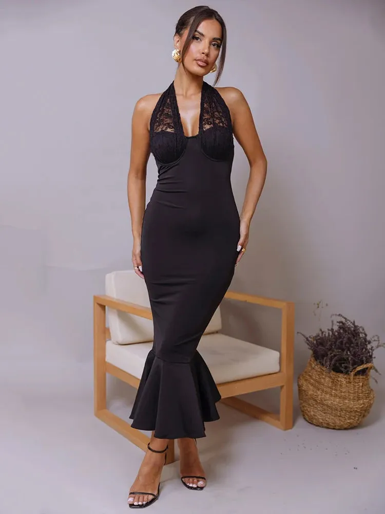 Sleeveless Fishtail Maxi Dress