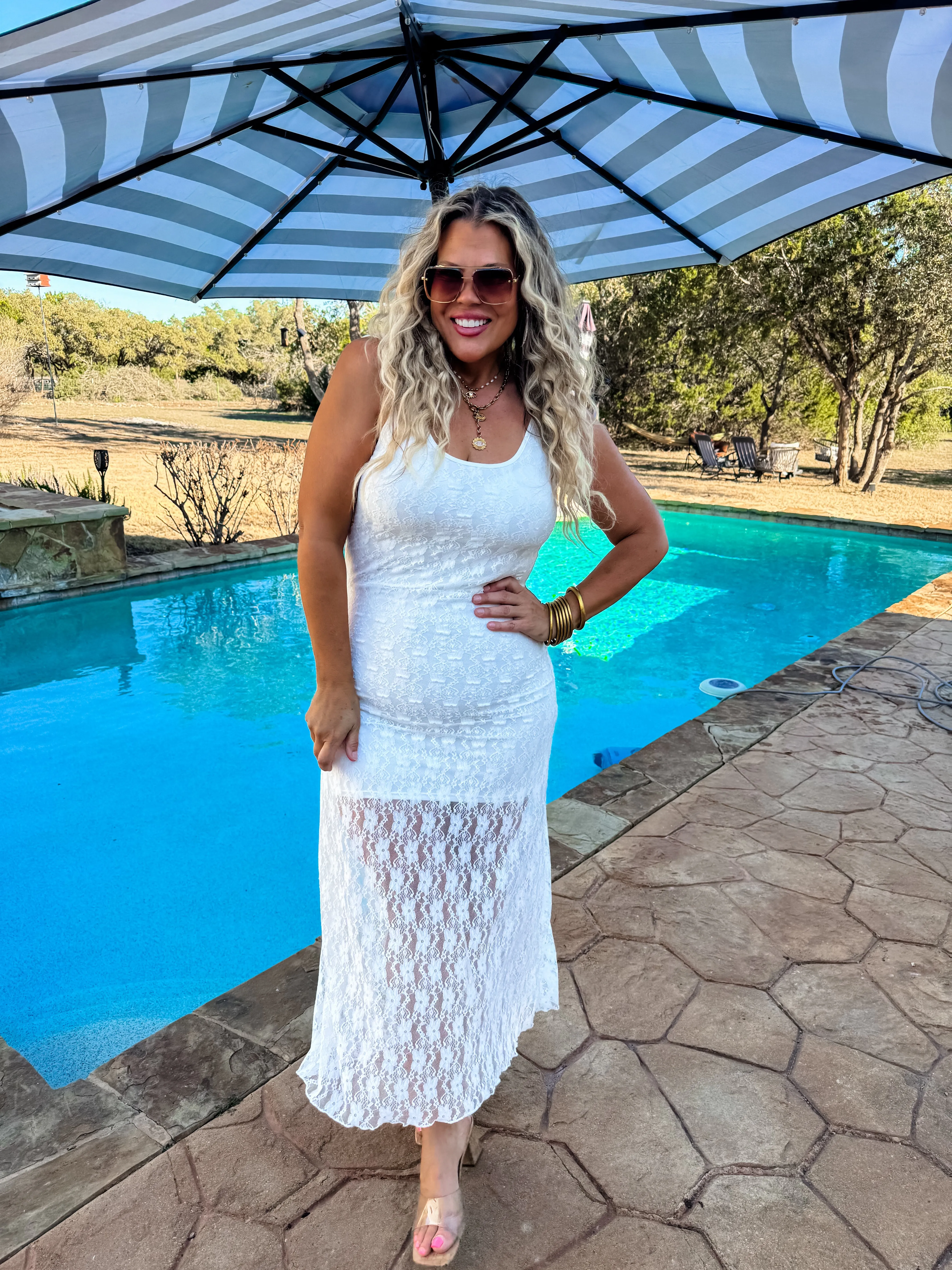 S/M ONLY Leely Lace Dress in white