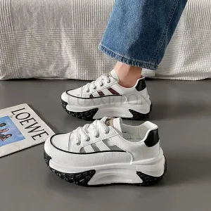 Sneakers Women Lady Lace Up Sport Breathable Casual Shoes Platform Woman Lady Running Flat Sneakers Height Increasing Shoes