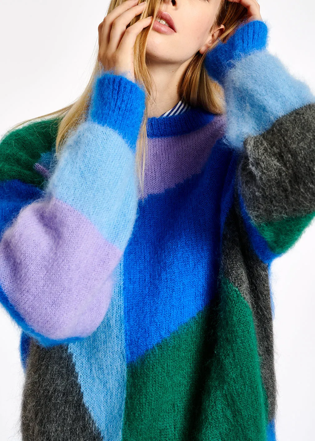Soft and colorful mohair-blend sweater