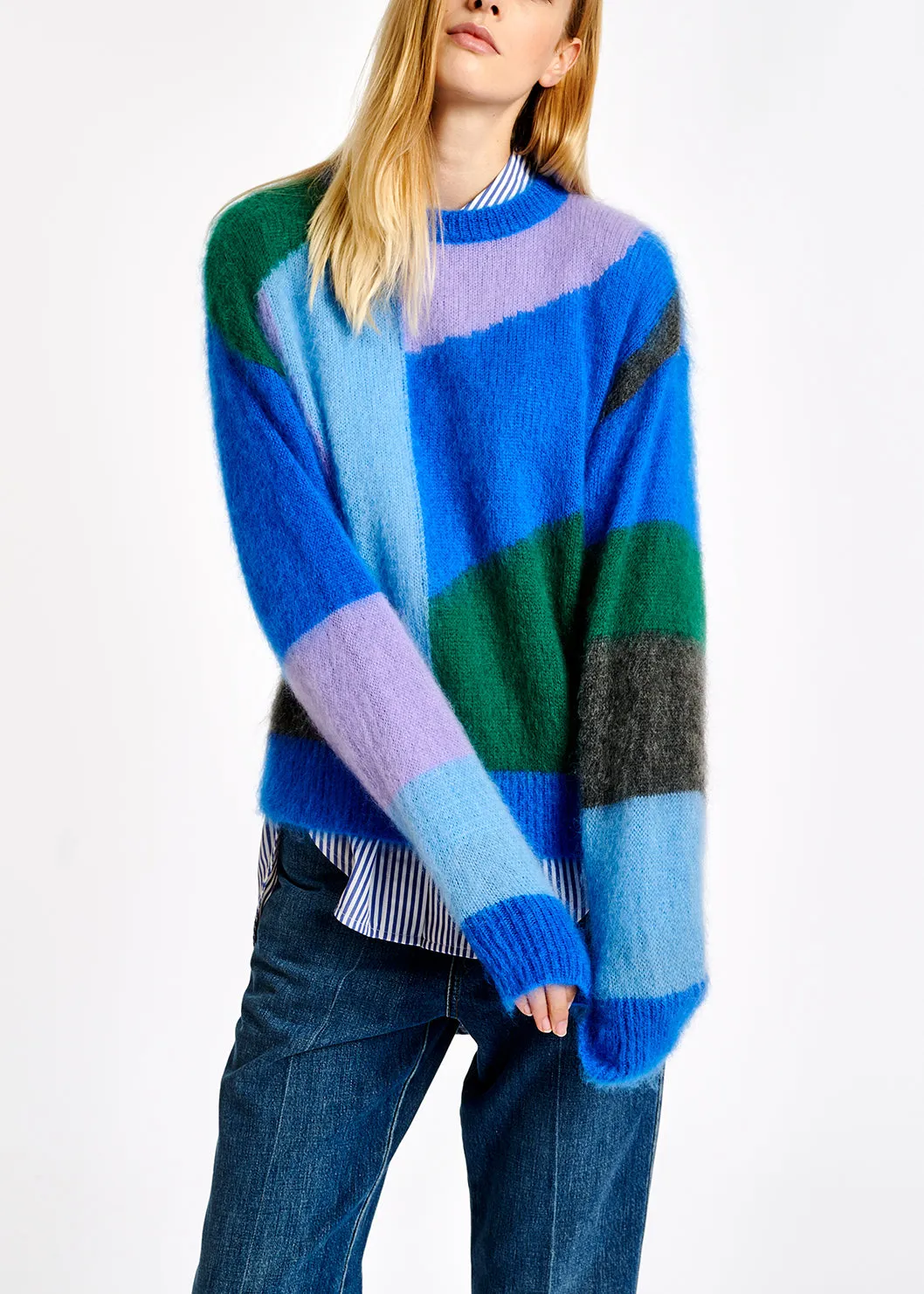 Soft and colorful mohair-blend sweater