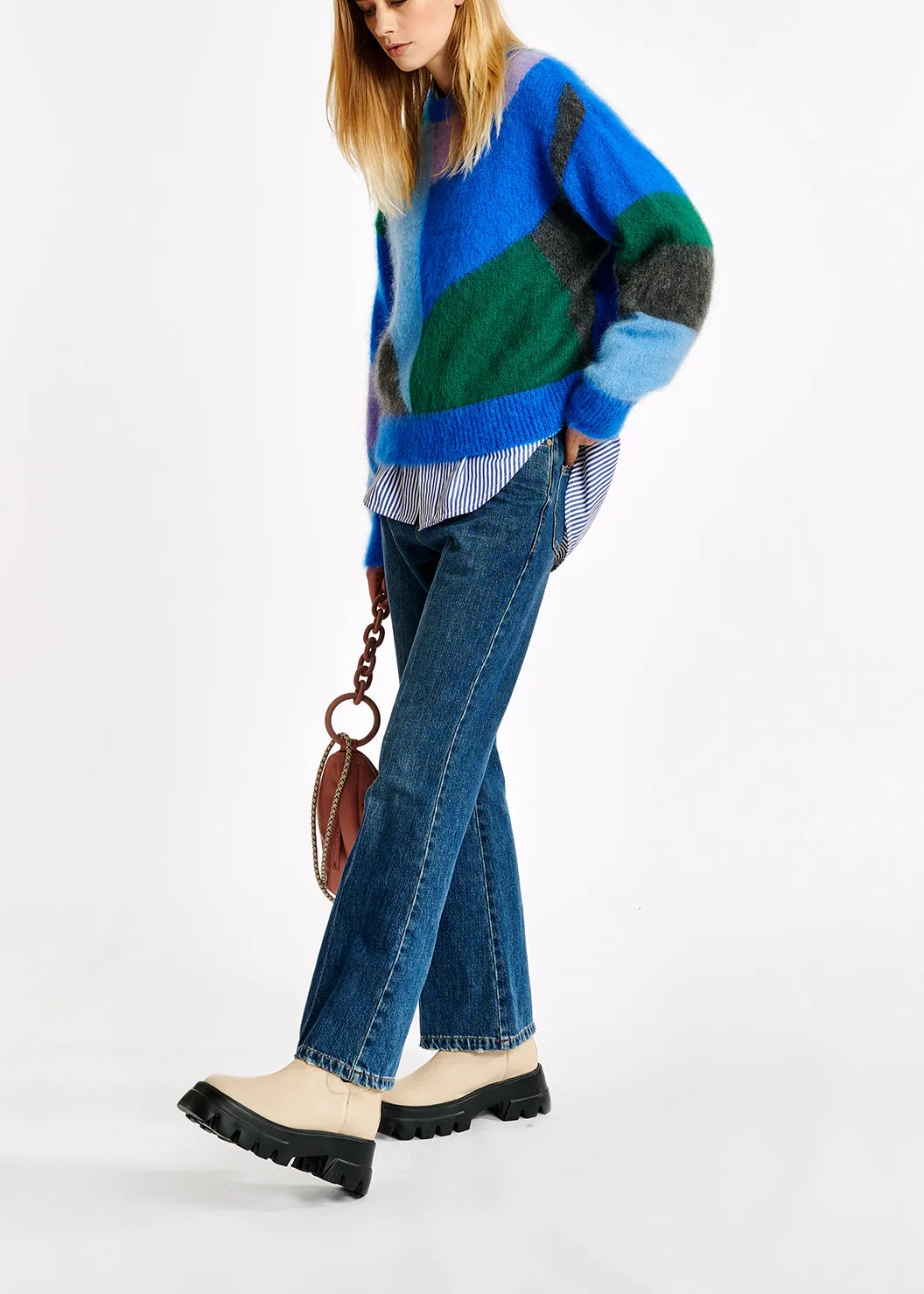 Soft and colorful mohair-blend sweater