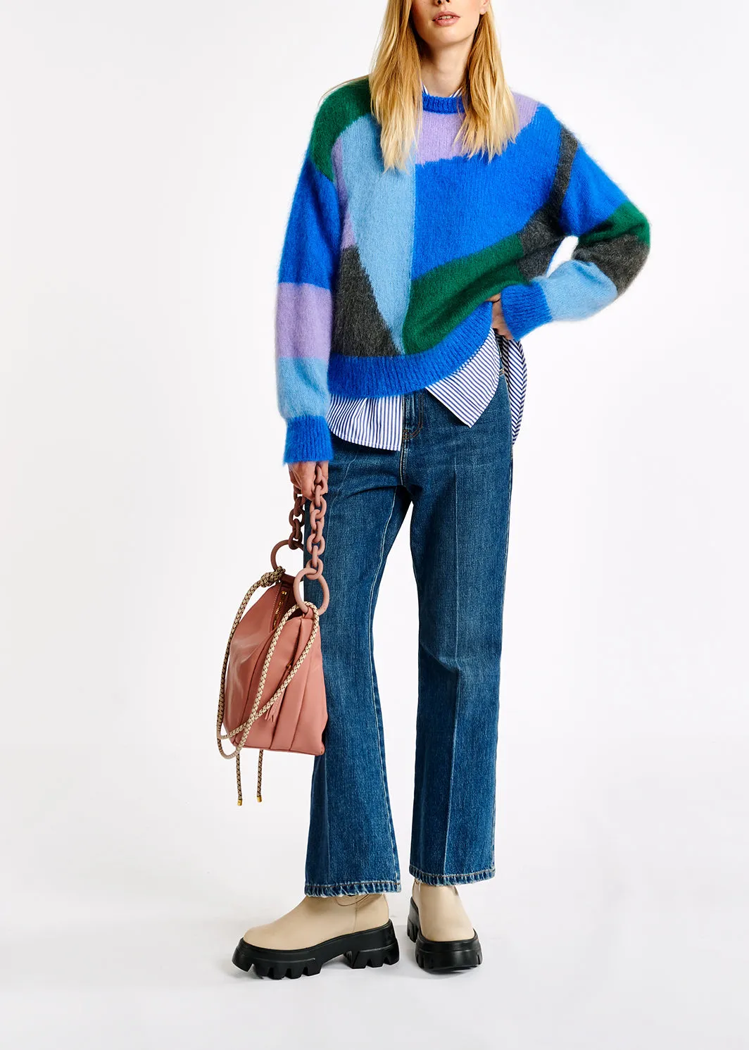 Soft and colorful mohair-blend sweater