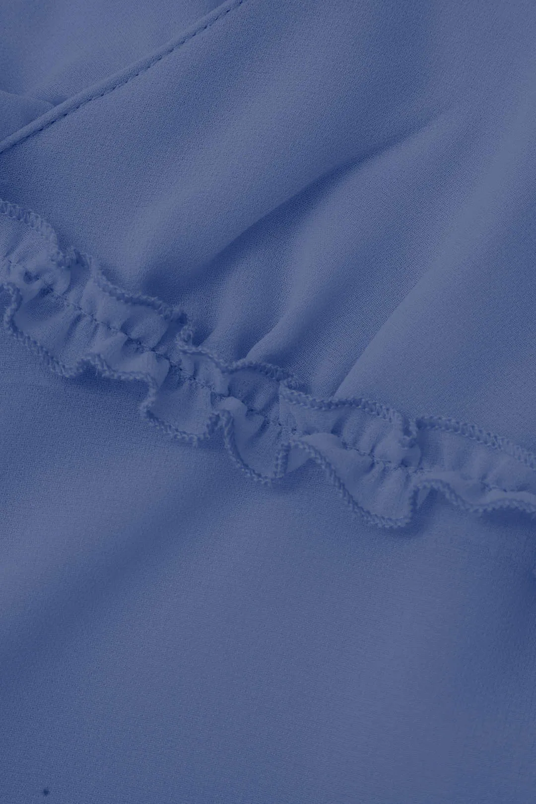 Solid Color Tie Front Sheer Ruffle Cami Top 
