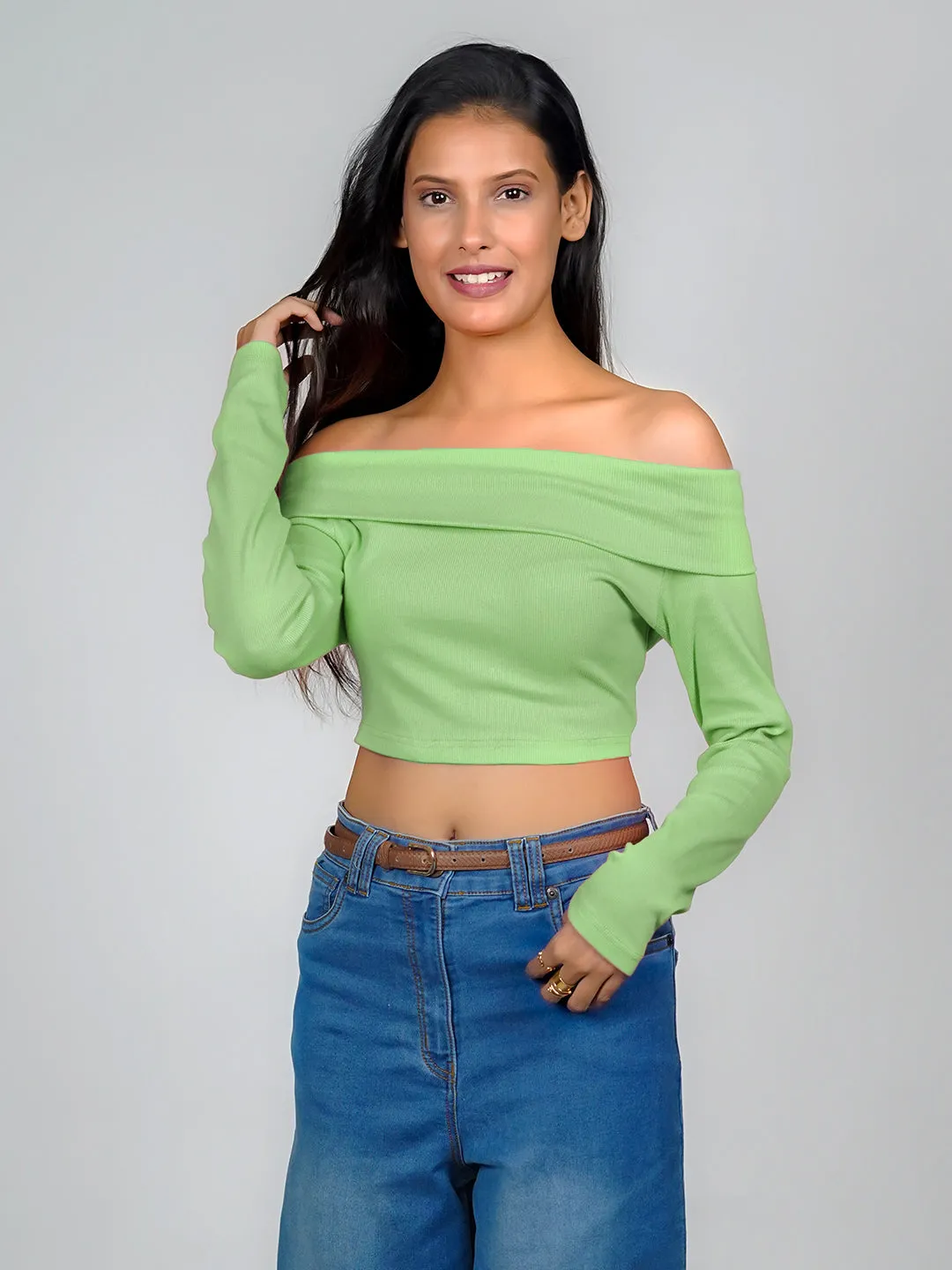 Solid Off-Shoulder Top
