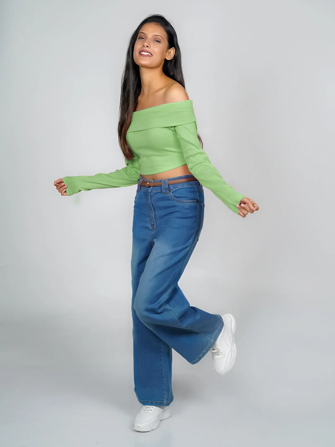 Solid Off-Shoulder Top