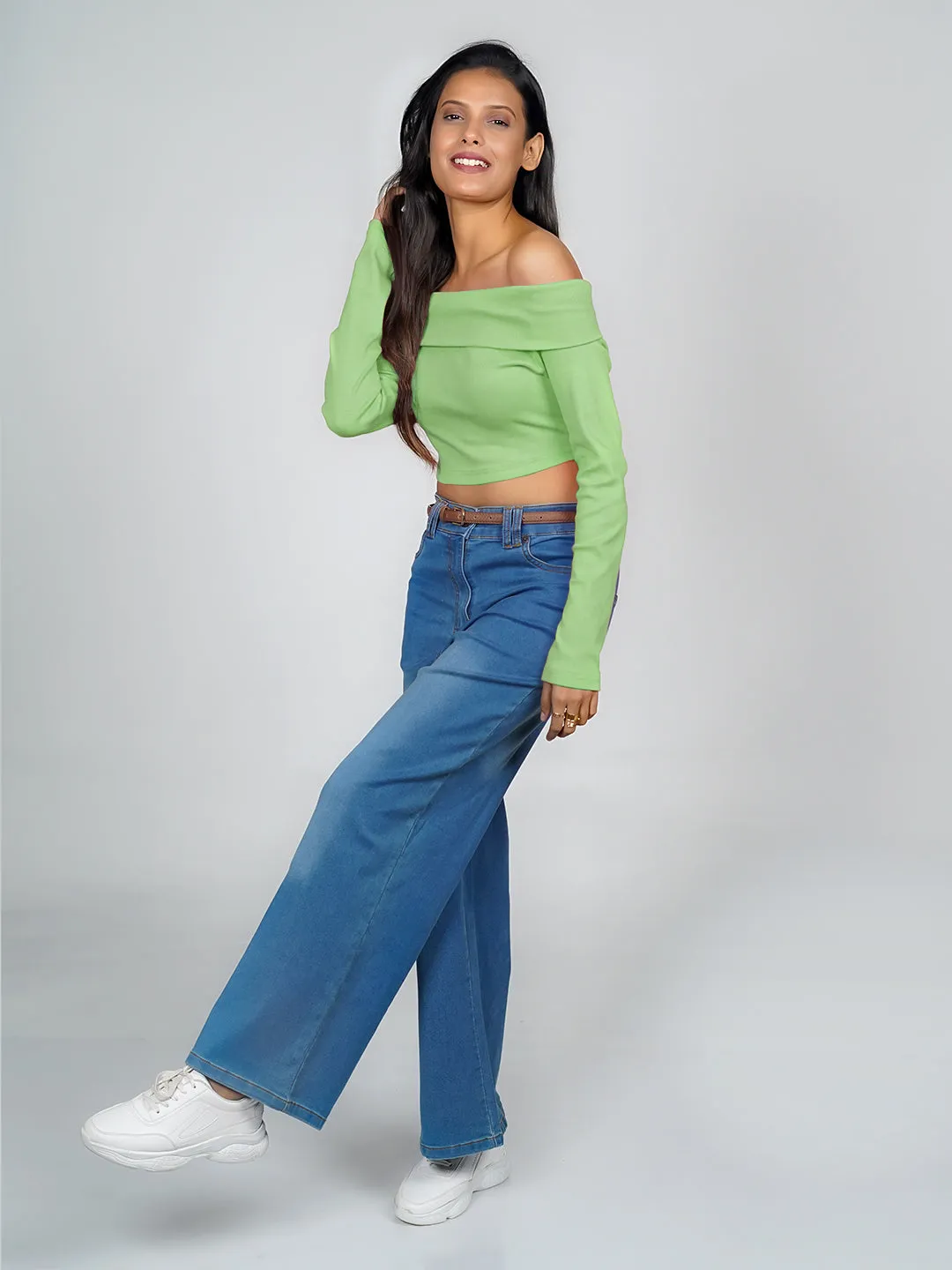 Solid Off-Shoulder Top