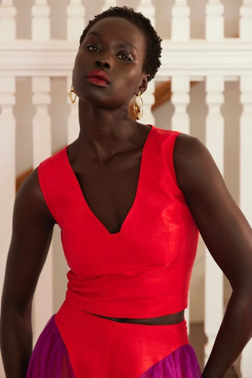 Sophie Top in Cupro Linen Blend