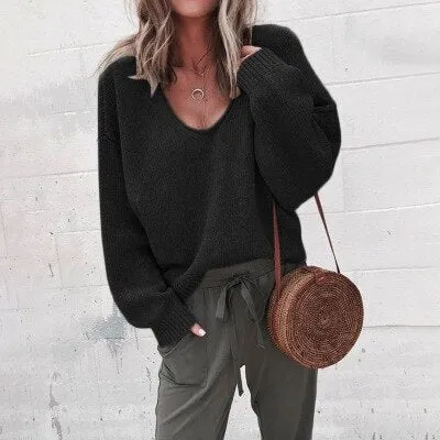 Sophie | Women Chic V-Neck Oversized Pullover | Warm