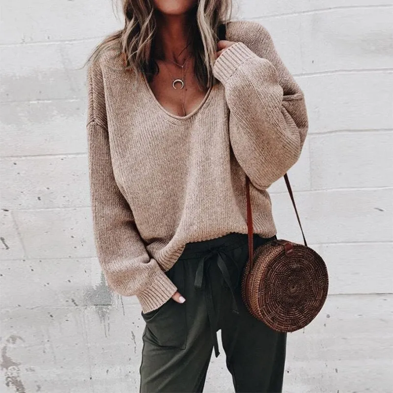 Sophie | Women Chic V-Neck Oversized Pullover | Warm