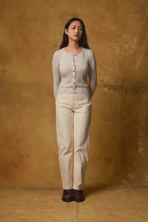 Standard Issue Merino Crop Crew Cardi - Alabaster